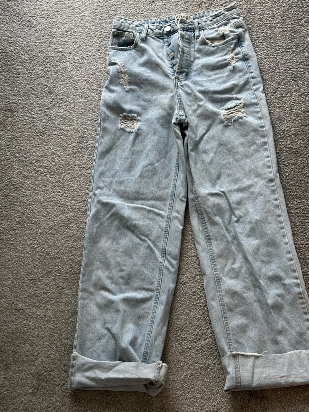 Signature8 Light Blue High-Rise Distressed Women’s Jeans